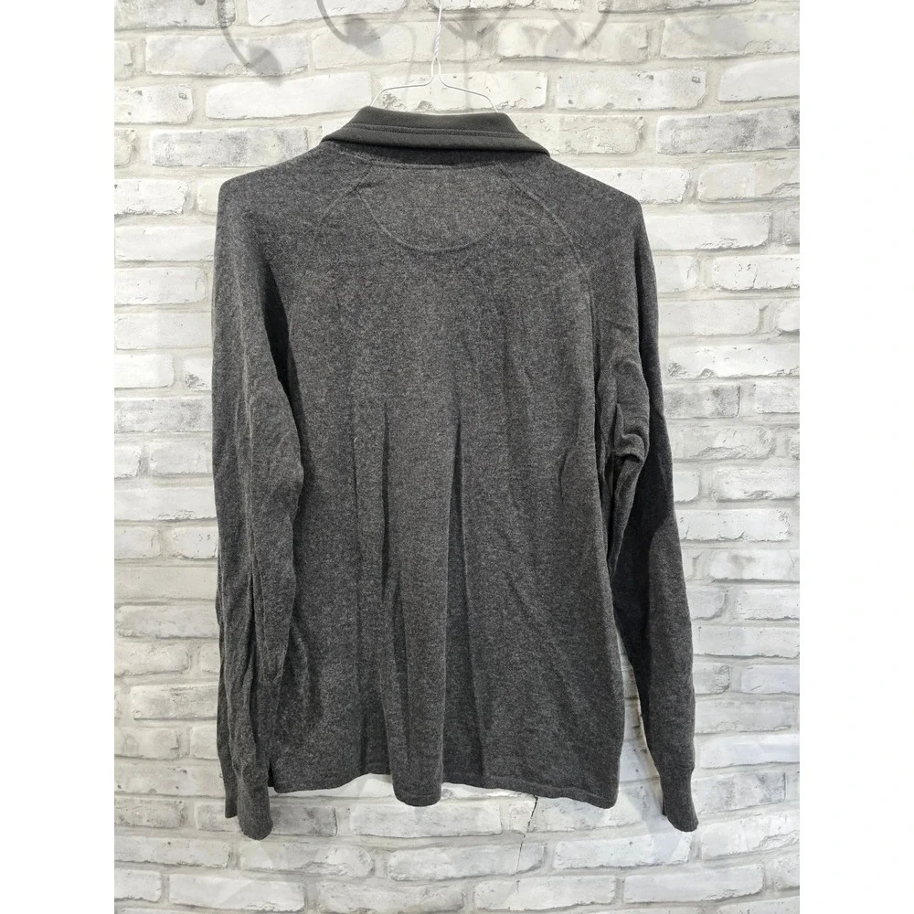 The North Face TNF 1/4 Zip Jacket Fleece Pullover Sweater LS Size M Gray Mens‎